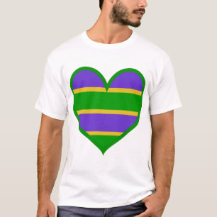 Camiseta Mardi Gras Corazón rayado