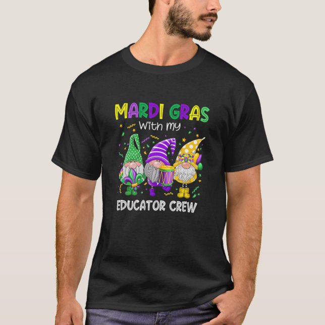 Camiseta Mardi Gras Costume With My Educator Teacher Lover (Anverso)