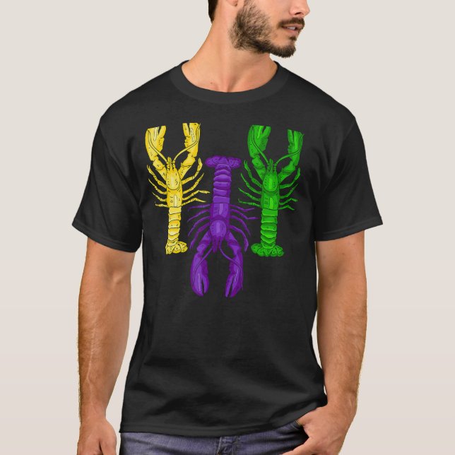 Camiseta Mardi Gras Crawfish Jester Gorra Bead Tee New Orle (Anverso)