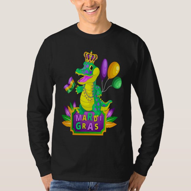 Camiseta Mardi Gras Crocodile Alligator Lover New Orleans L (Anverso)