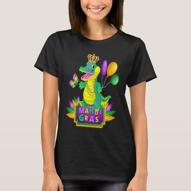 Camiseta Mardi Gras Crocodile Alligator Lover New Orleans L (Anverso)