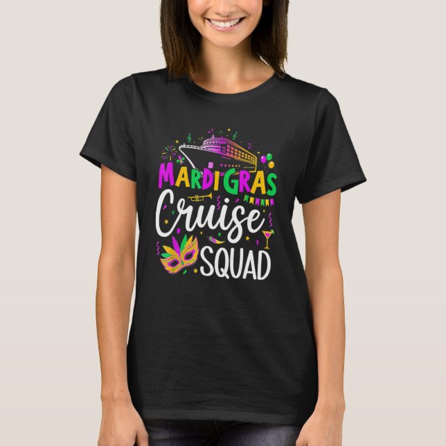 Camiseta Mardi Gras Cruise Crew Cruise Mask Cruise Ship P (Anverso)