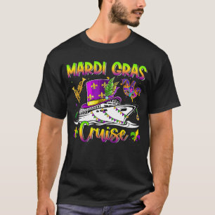 Camiseta Mardi Gras Cruise Crew Cruising Mask Festival Par