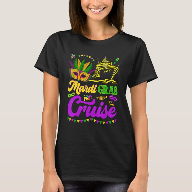 Camiseta Mardi Gras Cruise Crew Cruising Matching Group Cru (Anverso)