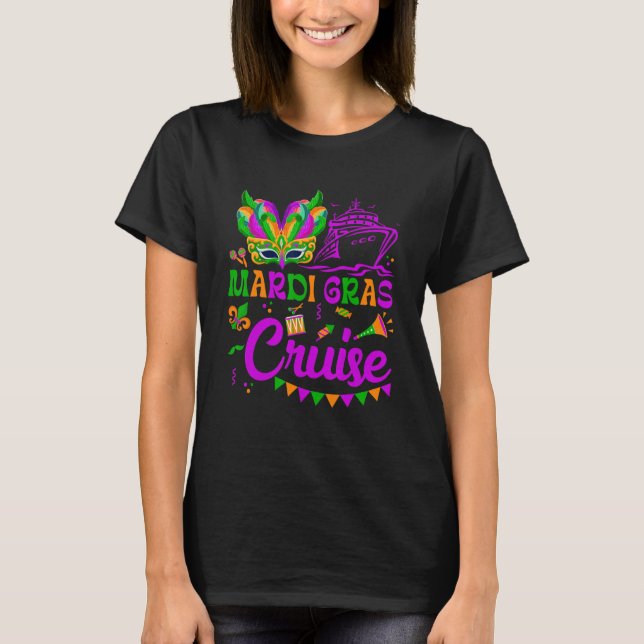 Camiseta Mardi Gras Cruise Cruise Mask Bebidas Cruise (Anverso)