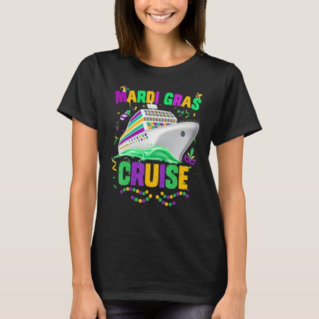 Camiseta Mardi Gras Cruise Cruising Mask Cruise Ship Party  (Anverso)