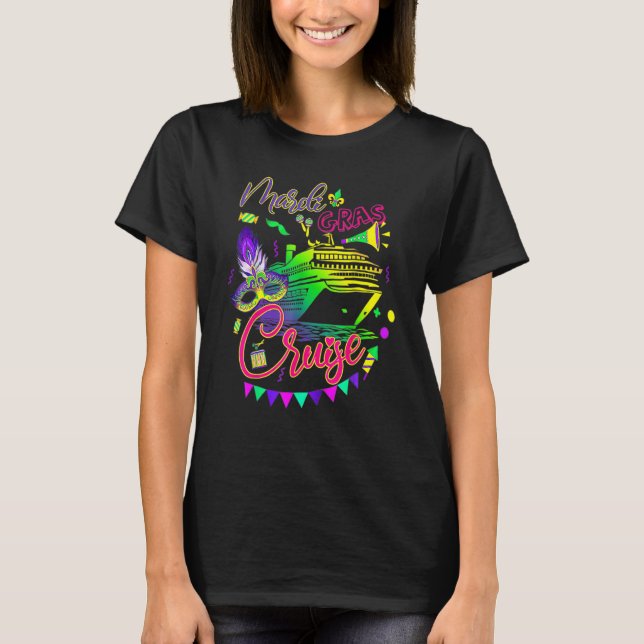 Camiseta Mardi Gras Cruise Cruising Mask Cruise Ship Party  (Anverso)