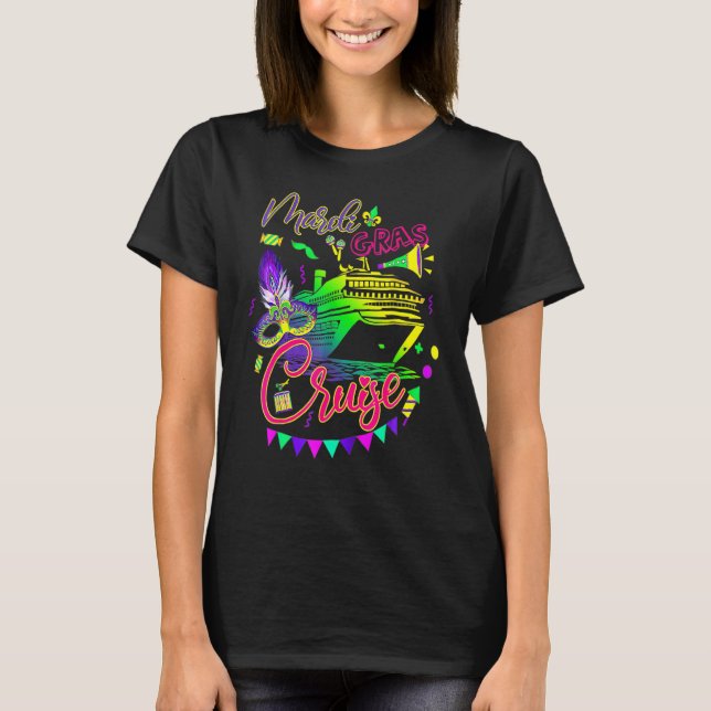 Camiseta Mardi Gras Cruise Cruising Mask Cruise Ship Party  (Anverso)