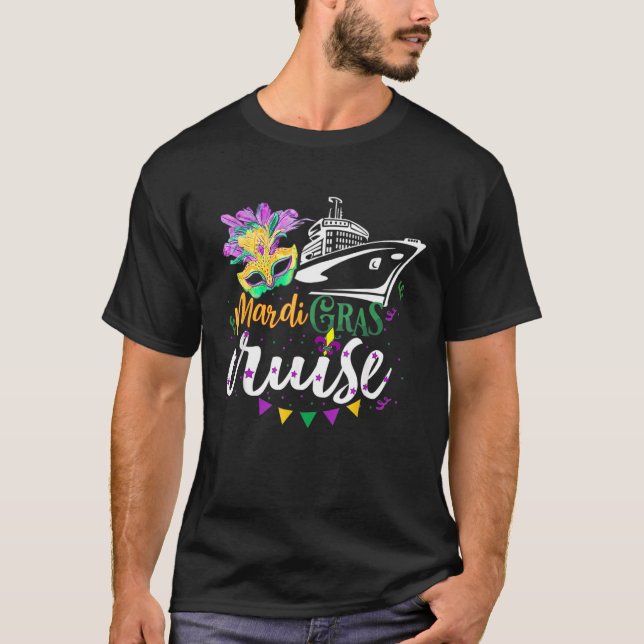 Camiseta Mardi Gras Cruise Mask Cruise Ship Bebidas (Anverso)