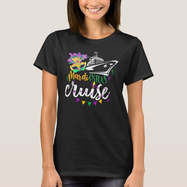 Camiseta Mardi Gras Cruise Mask Cruise Ship Bebidas (Anverso)