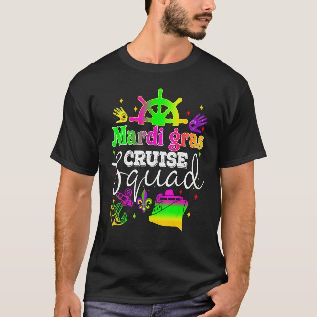 Camiseta Mardi Gras Cruise Mask Cruise Ship Fiesta (Anverso)