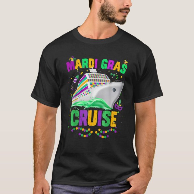 Camiseta Mardi Gras Cruise Mask Cruise Ship Fiesta (Anverso)