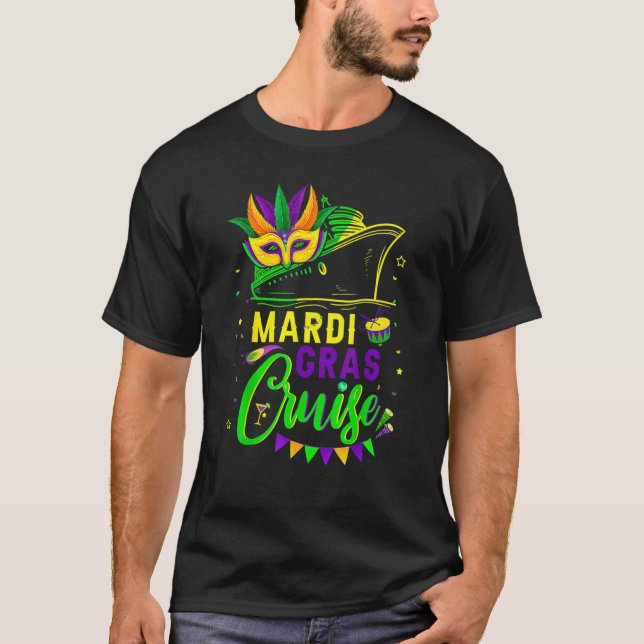 Camiseta Mardi Gras Cruise Mask Cruise Ship Fiesta (Anverso)