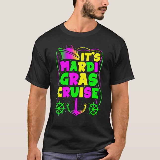 Camiseta Mardi Gras Cruise Mask Cruise Ship Fiesta (Anverso)