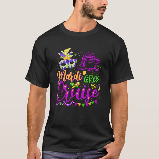Camiseta Mardi Gras Cruise Mask Cruise Ship Fiesta (Anverso)