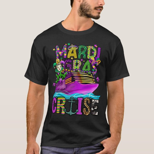 Camiseta Mardi Gras Cruise Mask Cruise Ship Fiesta (Anverso)