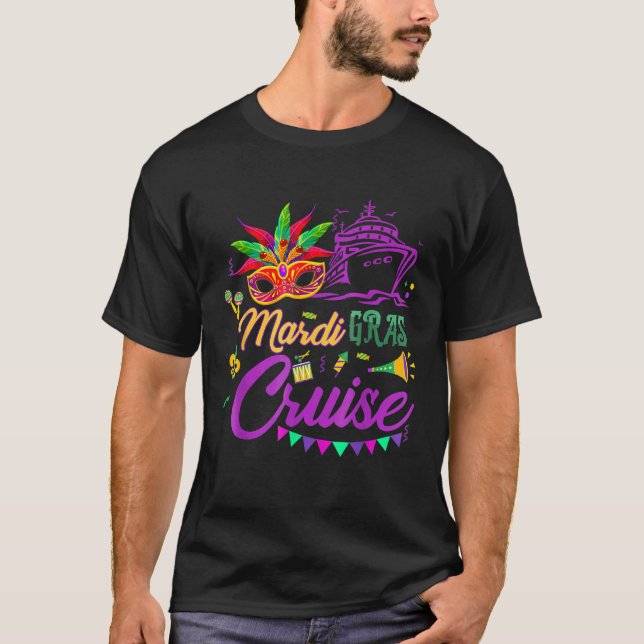 Camiseta Mardi Gras Cruise Mask Cruise Ship Fiesta (Anverso)