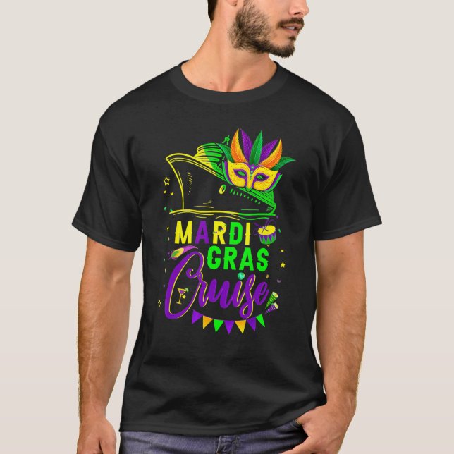 Camiseta Mardi Gras Cruise Mask Cruise Ship Fiesta (Anverso)