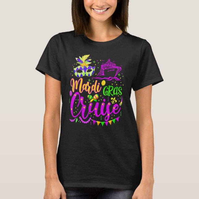 Camiseta Mardi Gras Cruise Mask Cruise Ship Fiesta (Anverso)