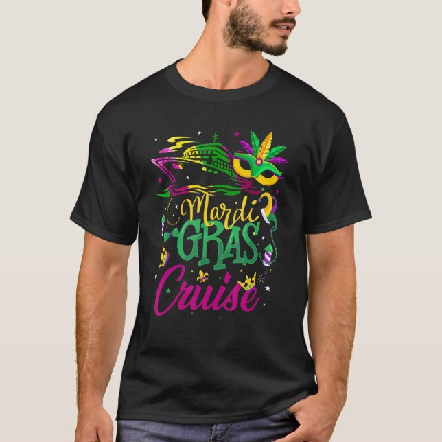 Camiseta Mardi Gras Cruise Mask Cruise Ship Fiesta (Anverso)