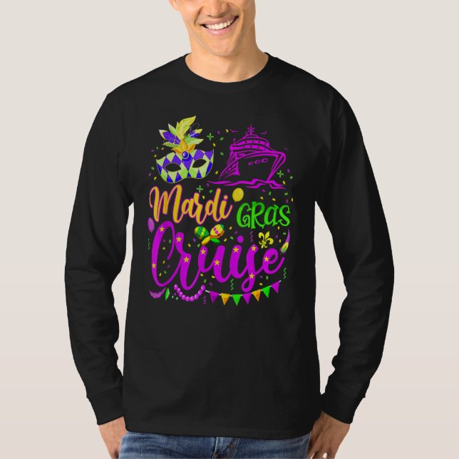 Camiseta Mardi Gras Cruise Mask Cruise Ship Fiesta (Anverso)