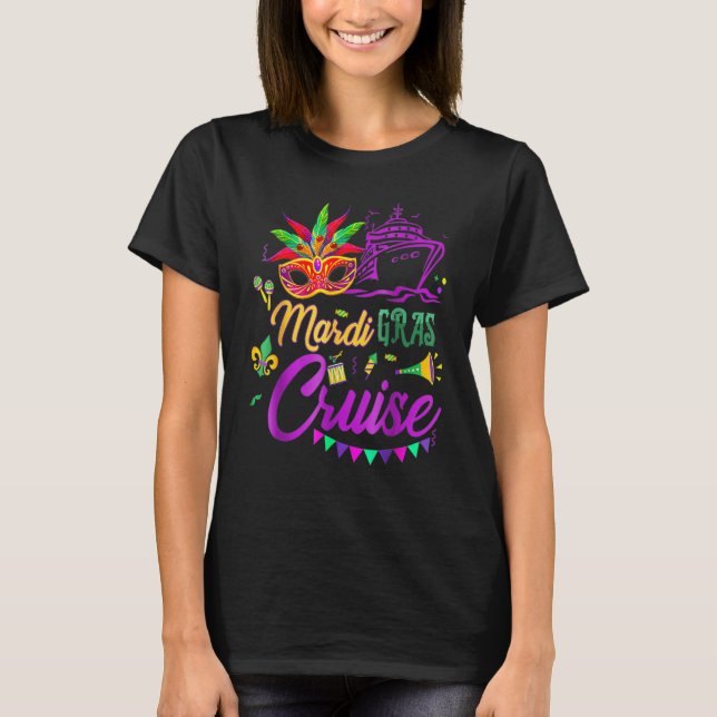 Camiseta Mardi Gras Cruise Mask Cruise Ship Fiesta (Anverso)