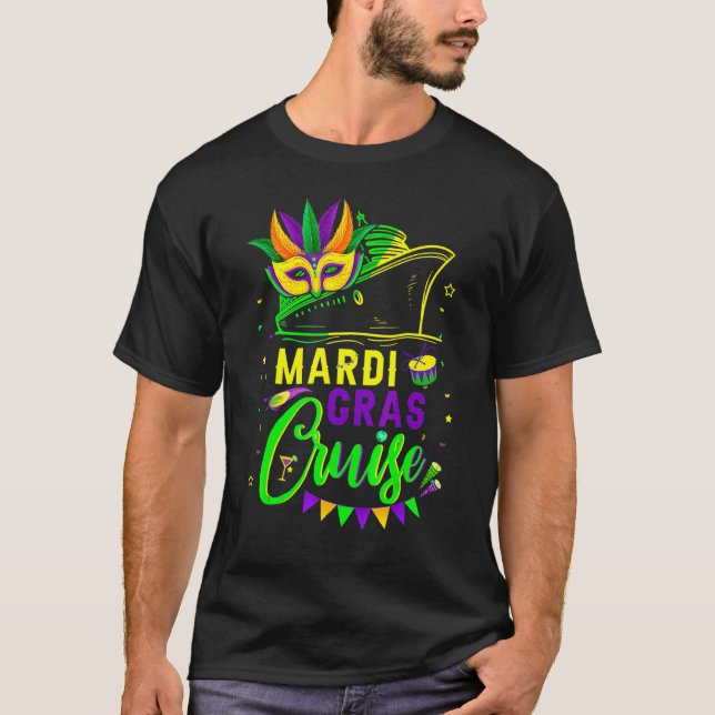 Camiseta Mardi Gras Cruise Mask Cruise Ship Fiesta (Anverso)
