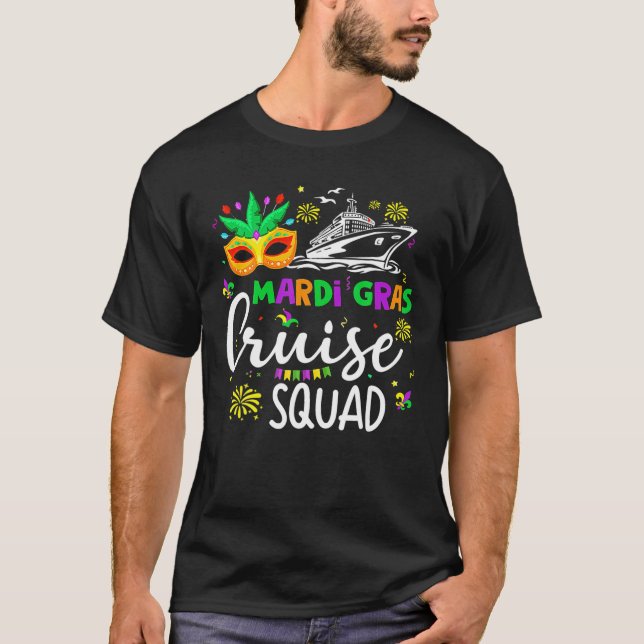 Camiseta Mardi Gras Cruise Mask Cruise Ship Fiesta (Anverso)