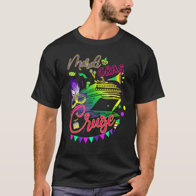 Camiseta Mardi Gras Cruise Squad Cruise Mask Cruise Ship (Anverso)