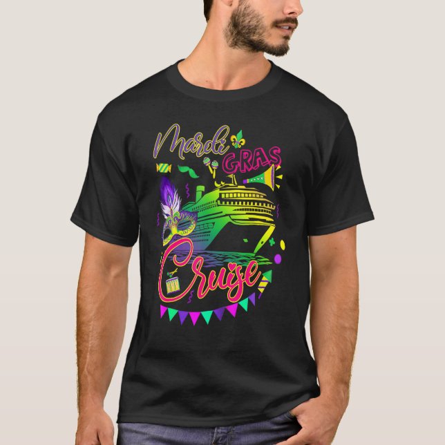 Camiseta Mardi Gras Cruise Squad Cruise Mask Cruise Ship (Anverso)