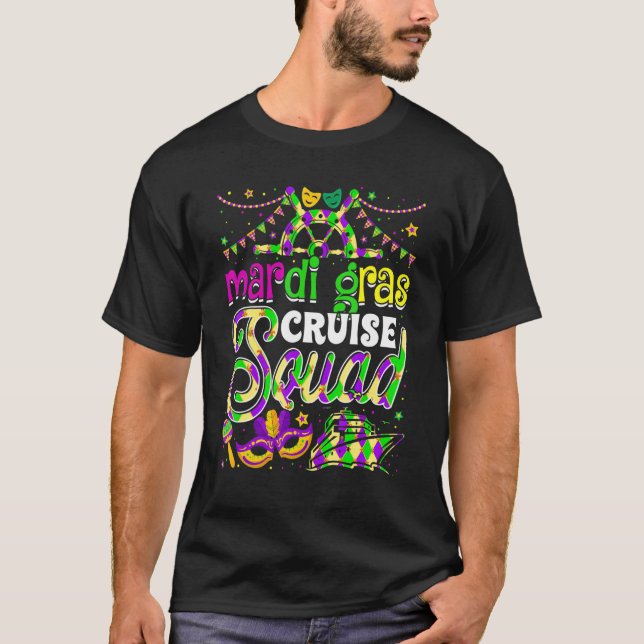 Camiseta Mardi Gras Cruise Squad Cruise Mask Cruise Ship (Anverso)