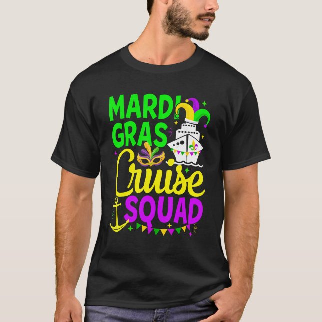 Camiseta Mardi Gras Cruise Squad Cruising Funny Carnival Pa (Anverso)