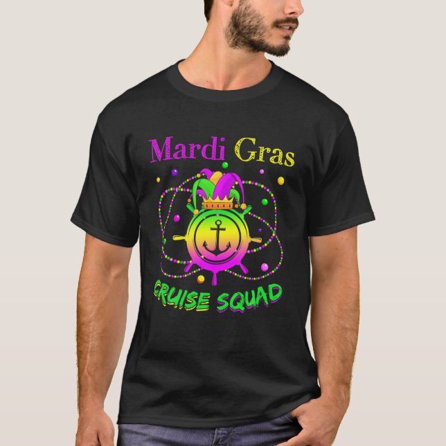 Camiseta Mardi Gras Cruise Squad Funny Mask Cruise Ship Par (Anverso)