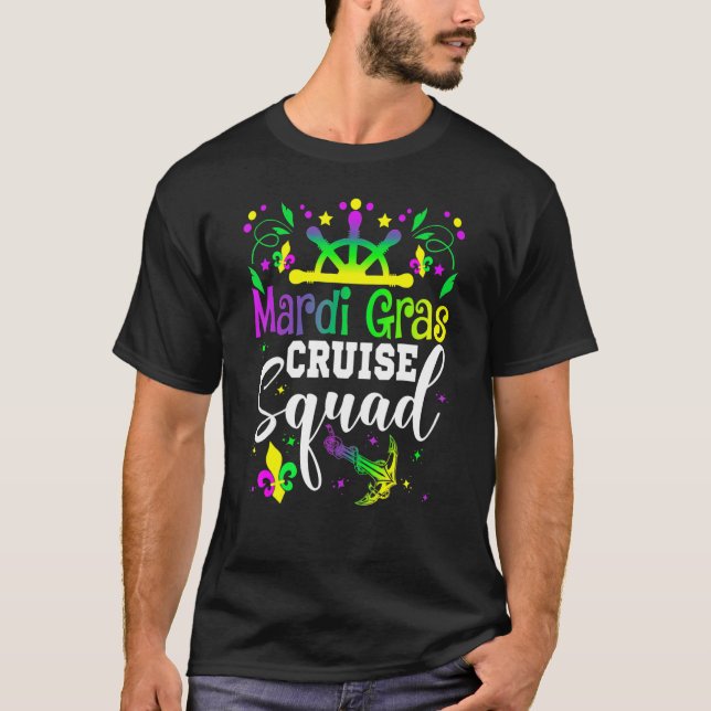 Camiseta Mardi Gras Cruise Squad Matching Family Group Funn (Anverso)