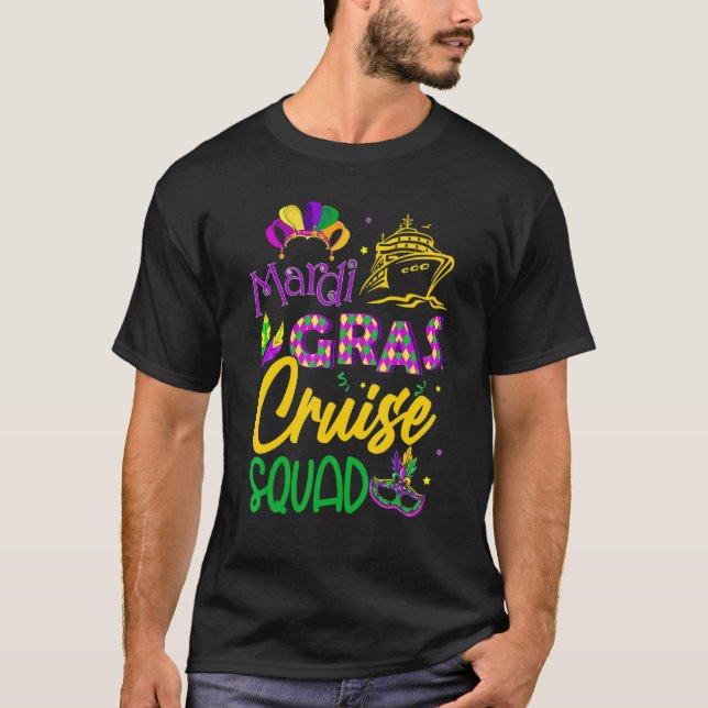 Camiseta Mardi Gras Cruise Squad Matching Group Cruising Cr (Anverso)