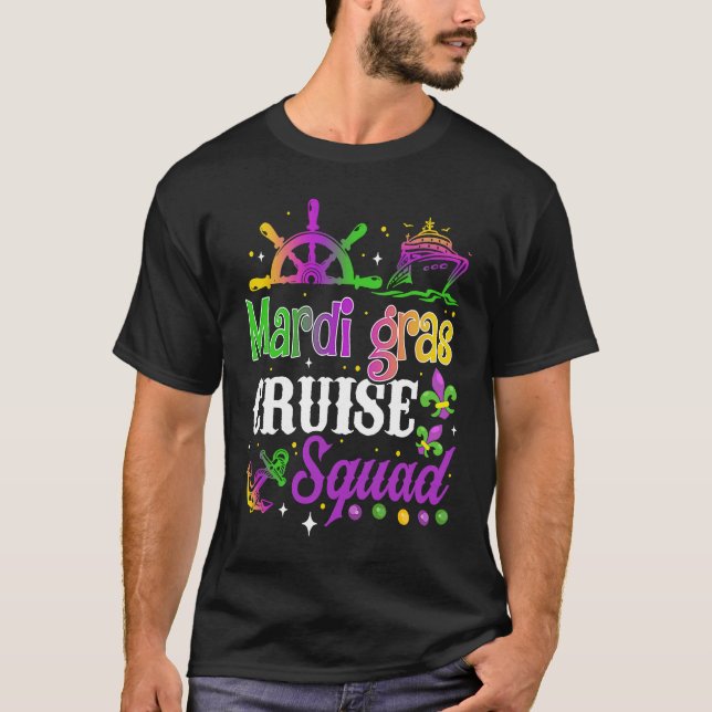 Camiseta Mardi Gras Cruise Squad  Matching Group Cruising F (Anverso)