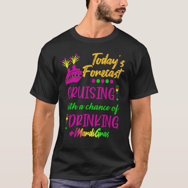 Camiseta Mardi Gras Cruise Today Forecast Group Matching Ou (Anverso)
