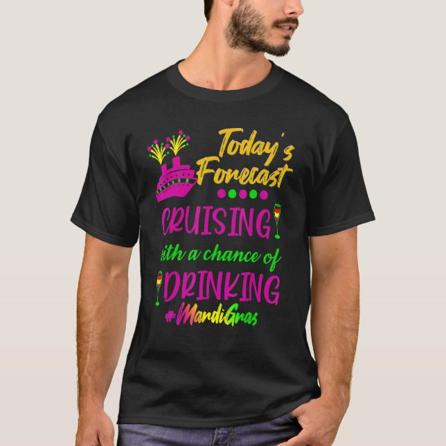 Camiseta Mardi Gras Cruise Today Forecast Group Matching Ou (Anverso)