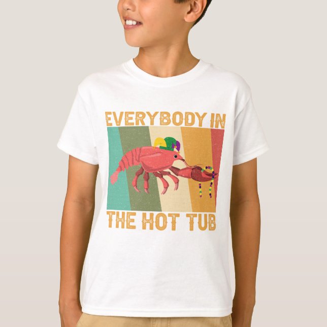 Camiseta Mardi Gras De Langosta Graciosa En La Bañera Calie (Anverso)