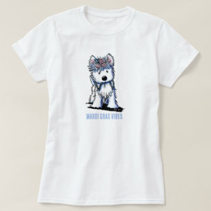 Camiseta Mardi Gras de perro Westie