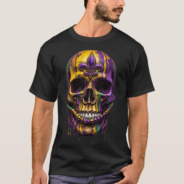 Camiseta Mardi Gras Disstume Carnaval de cráneo de azúcar H (Anverso)