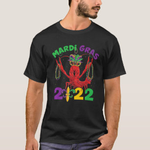 Camiseta Mardi Gras divertida 2022 Máscara de langosta Mard