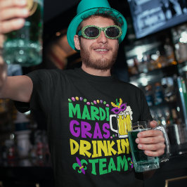 Camiseta Mardi Gras Drinking Team - Funny Mardi gras
