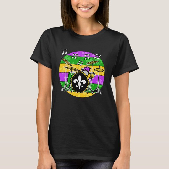 Camiseta Mardi Gras Drums Drummer Percussionist Musician (Anverso)