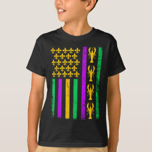 Camiseta Mardi Gras Ee.Uu. Bandera Americana Hombres Mujere