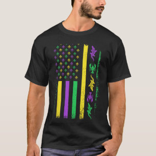 Camiseta Mardi Gras Ee.Uu. Bandera Americana Langosta Mamáe