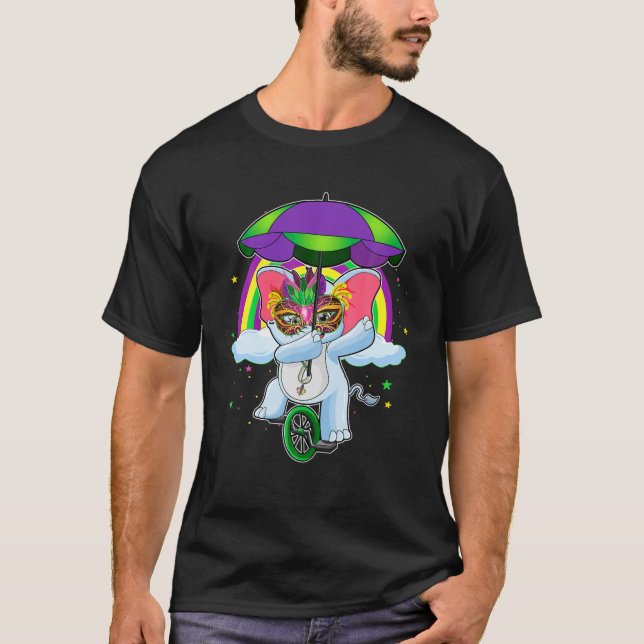 Camiseta Mardi Gras Elephant Bead Decoración Shenanigans Co (Anverso)