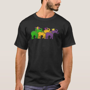 Camiseta Mardi Gras Elephant Beads Festival de animales Jes