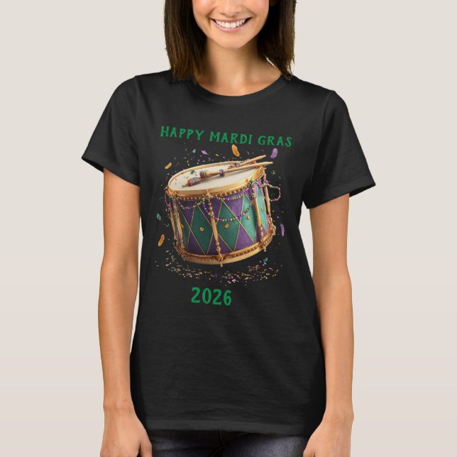 Camiseta Mardi Gras Festive Drum (Anverso)