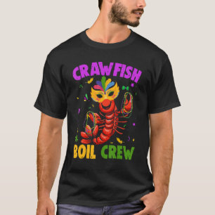 Camiseta Mardi Gras Fiesta Crawfish Boil Crew Jester Mask B